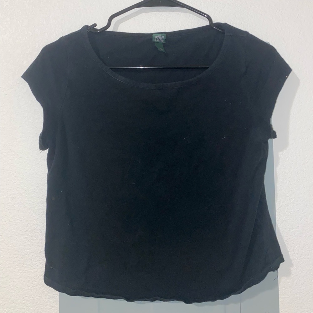 Wild fable black casual cropped top